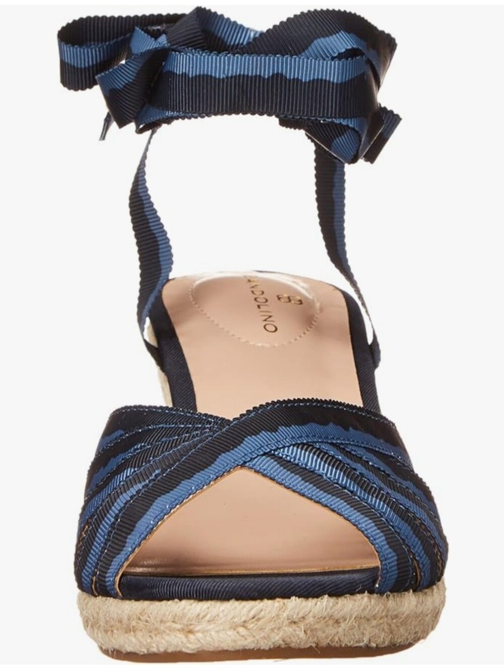 Bandolino Nestle 2 Blue Ribbon Espadrille Wedge Sandals Lace Up Ankle Tie 8.5 - Picture 9 of 15